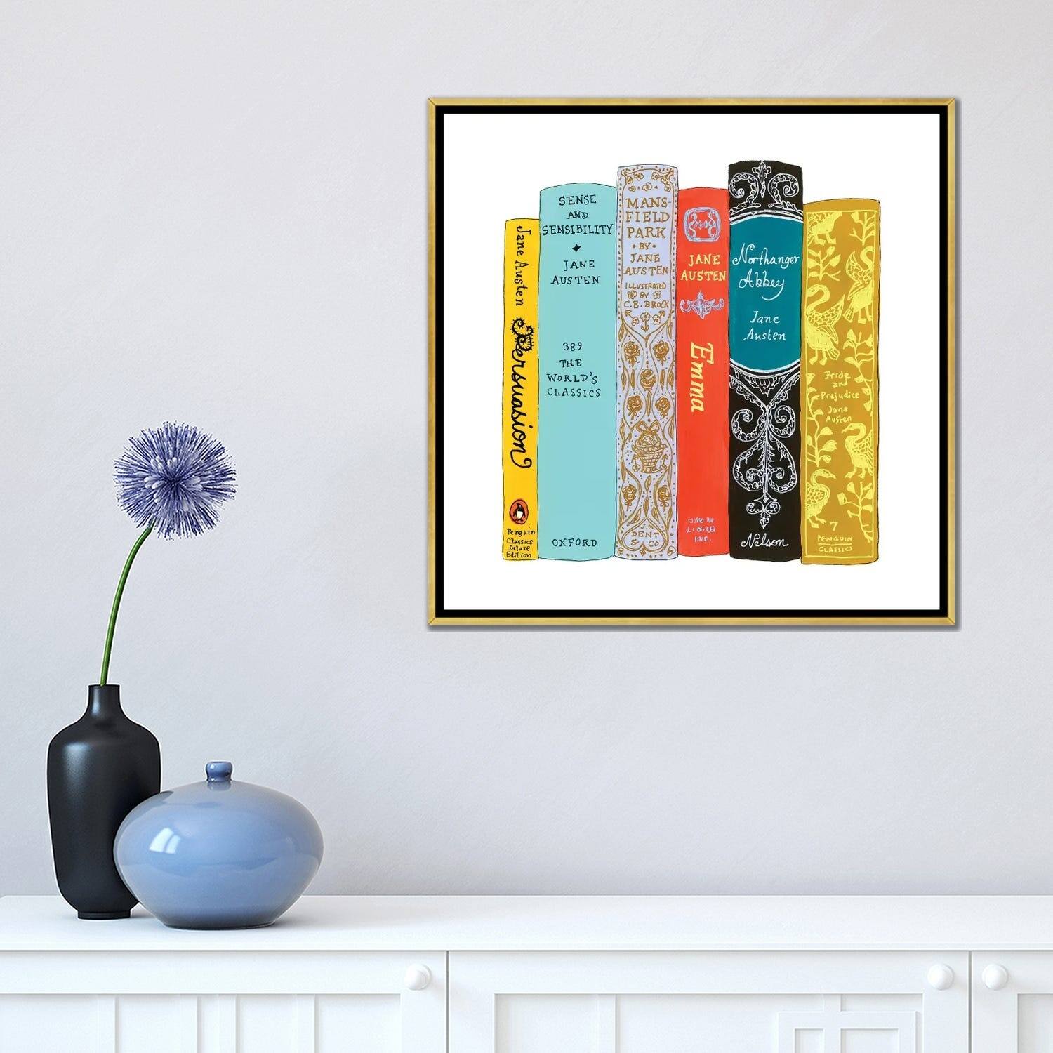 iCanvas "Jane Austen" by Ideal Bookshelf Framed Canvas Print Bed Bath